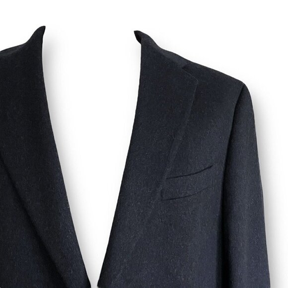 Arnold Brant Mens Cashmere Blazer 44L Charcoal Gray Flannel 2 Button Sport Coat - Picture 4 of 8